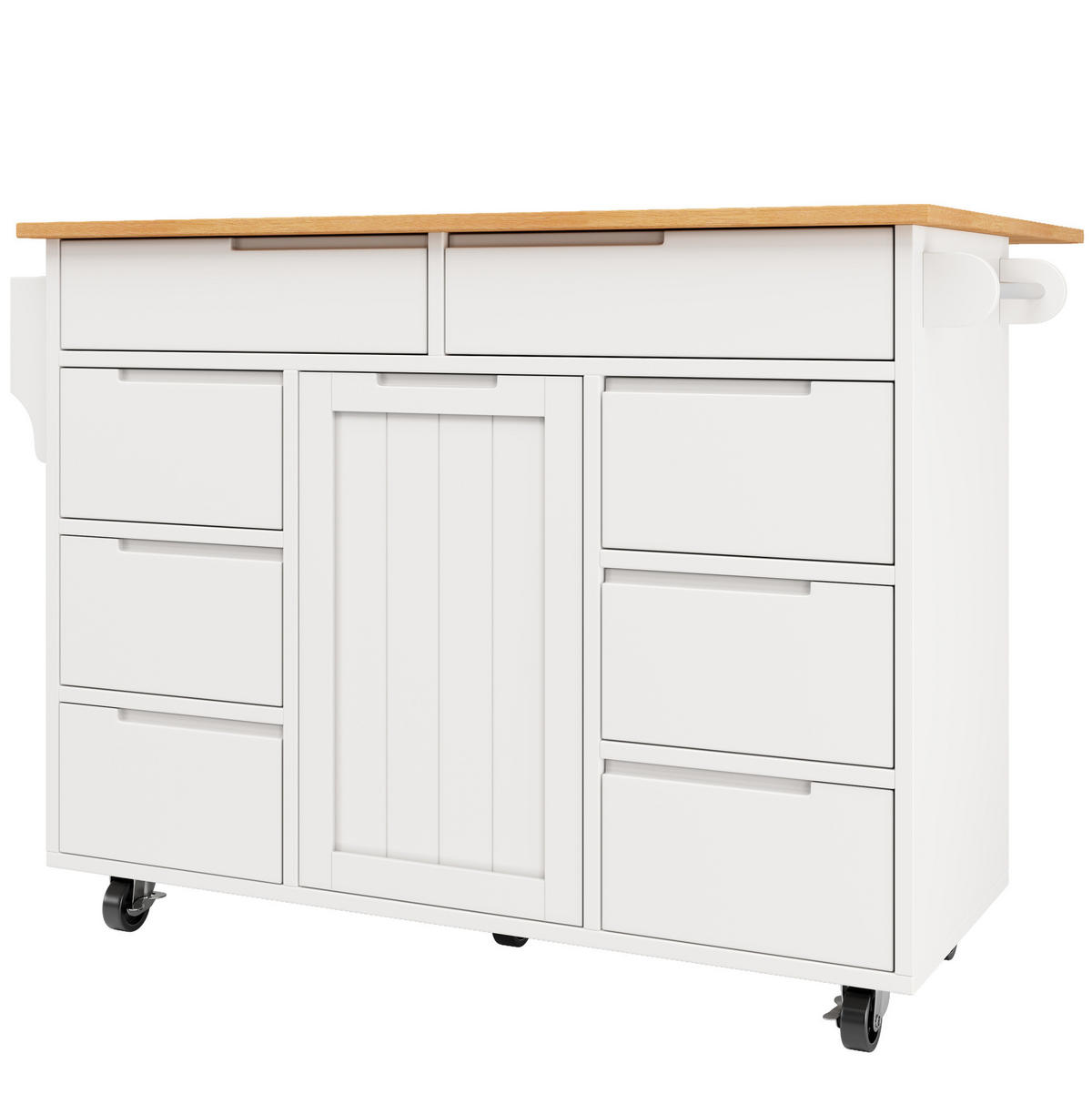 KÜCHENINSEL 122/46/91,5 cm Weiß aus MDF mit klappbarer Tischplatte - Weiß, Holzwerkstoff (74.5/91.5/122cm) - OKMYHOME