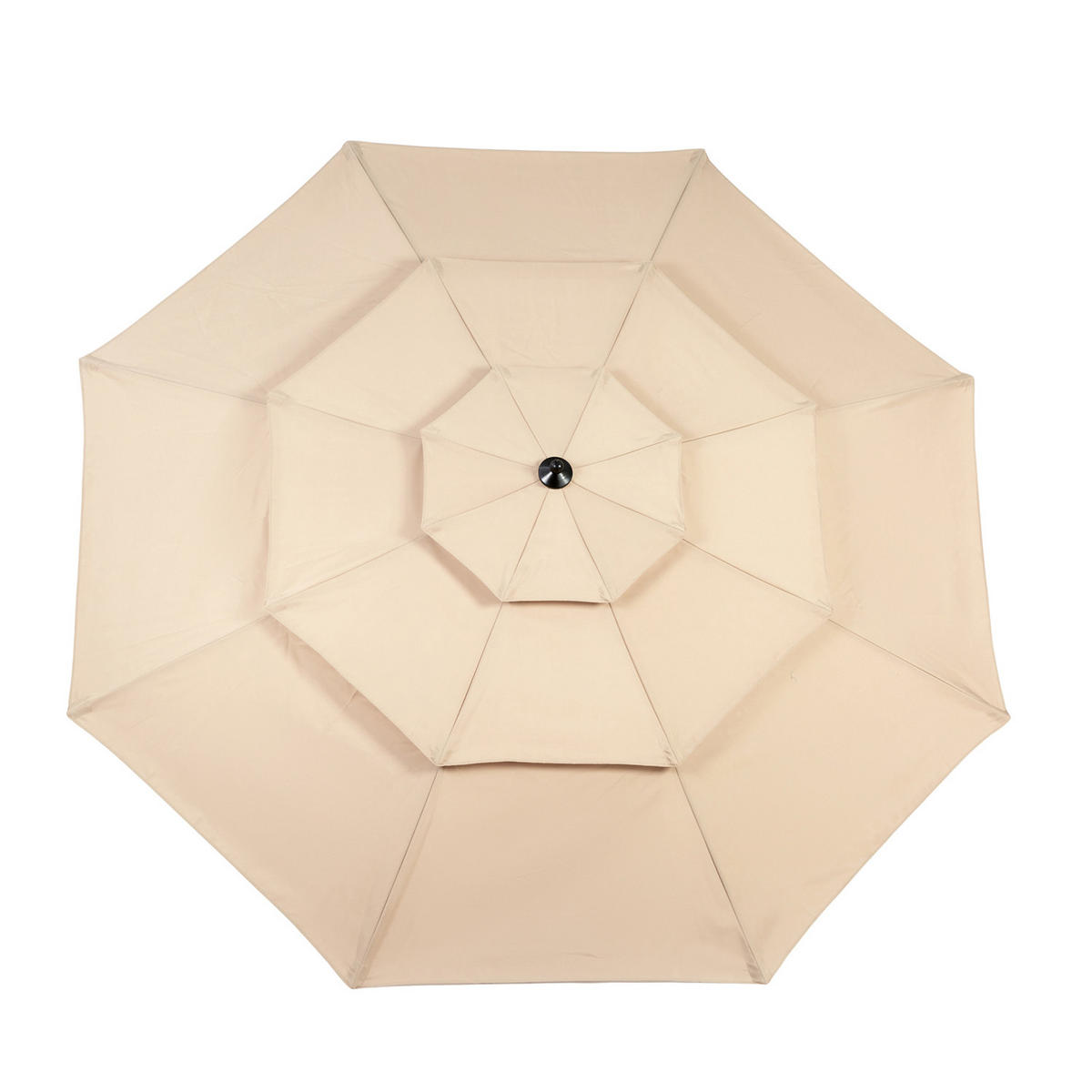 SONNENSCHIRM 294 cm Khaki Stahl Doppelseitiger Gartenschirm mit Kurbel für Terrasse & Pool - Sandfarben, Metall (294/294cm) - Urban Meuble