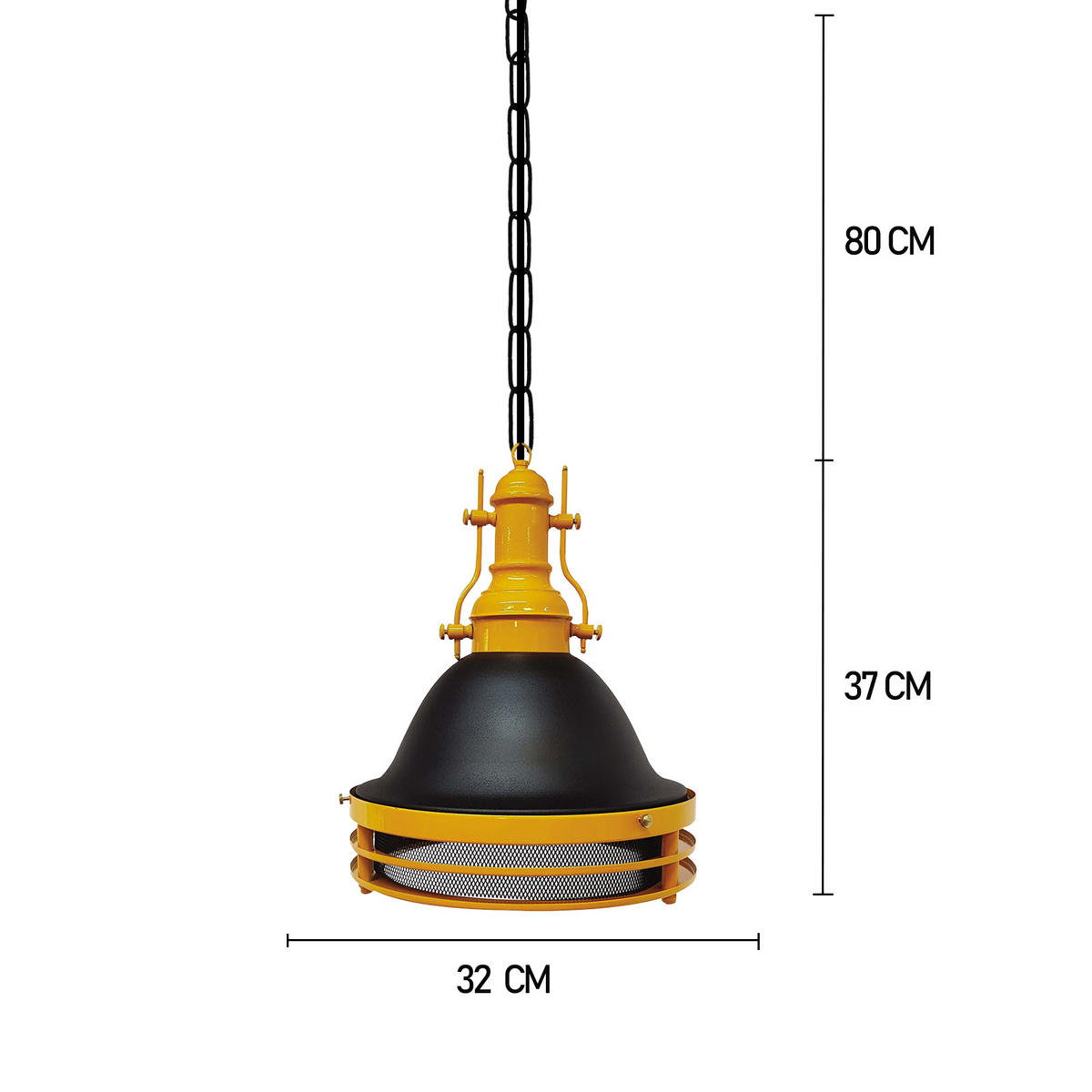 PENDELLEUCHTE Turami 31/35 cm - Gelb/Schwarz, Metall (35/31/35cm) - Bamyum