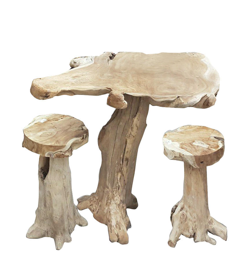 BARSET Joel Teak Natur 102x60x90cm - Hellbraun, Holz (60/102/90cm) - DELUKE