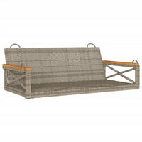 HÄNGEBANK Grau 109x62x40 cm Poly Rattan - Grau, Kunststoff (109/40/62cm) - furnicato