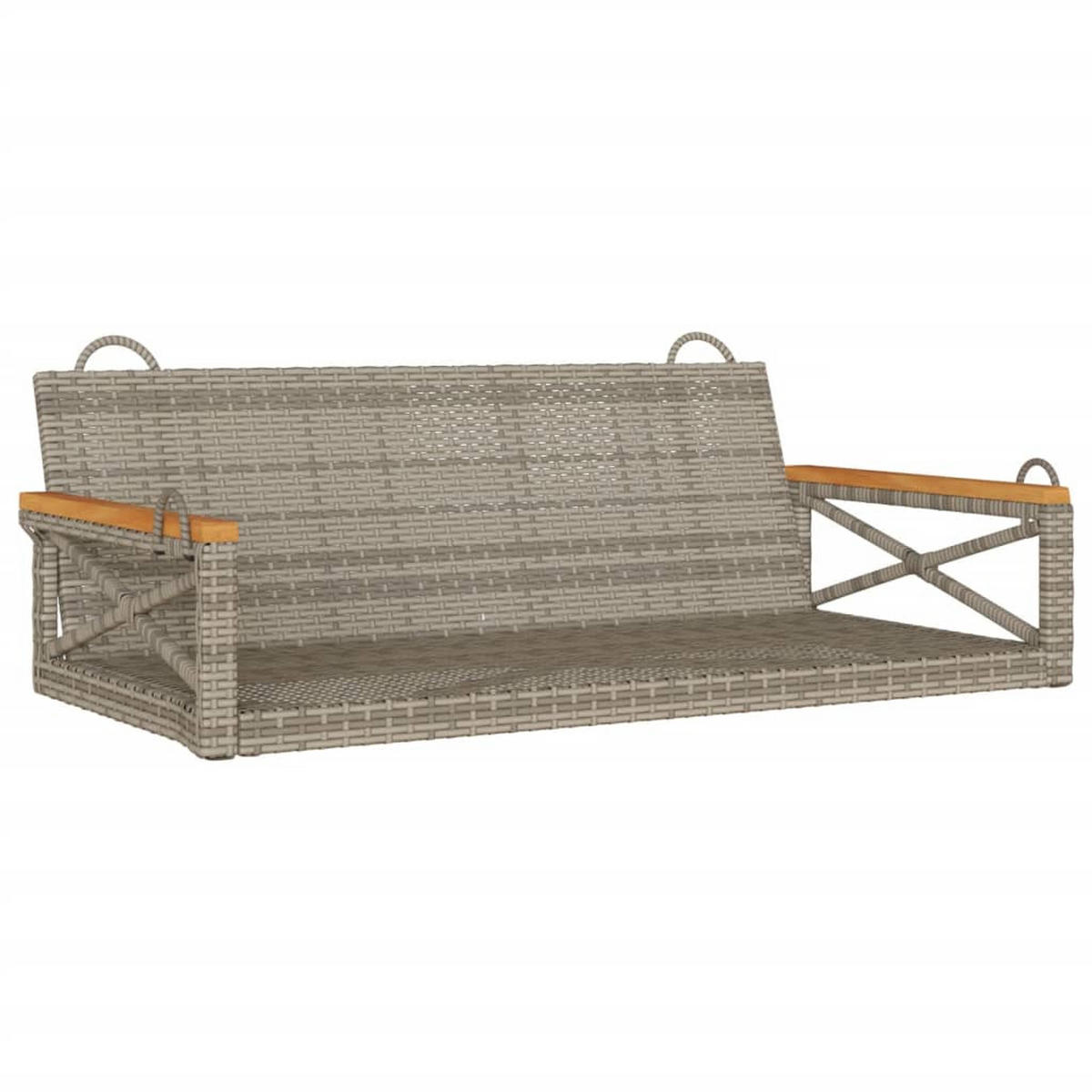 HÄNGEBANK Grau 109x62x40 cm Poly Rattan - Grau, Kunststoff (109/40/62cm) - furnicato