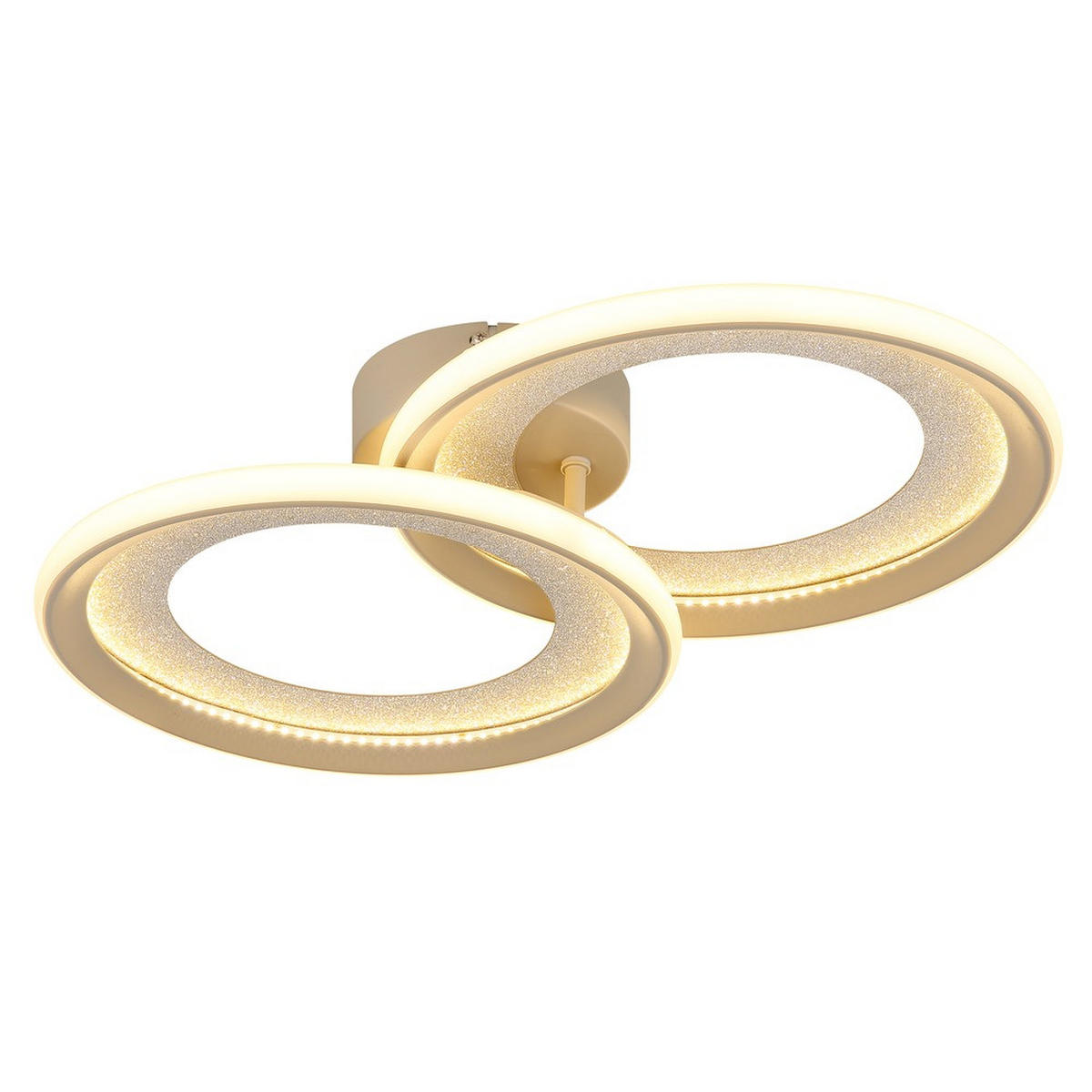 LED DECKENLEUCHTE GLITRA, Metall, Sand - Bernsteinfarben, Metall (52.5/31.5/9cm) - Globo Lighting