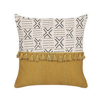 DEKOKISSEN Cremeweiß 45/45 cm Woodi - Ecru, Naturmaterialien/Textil (45/45cm) - Beliani