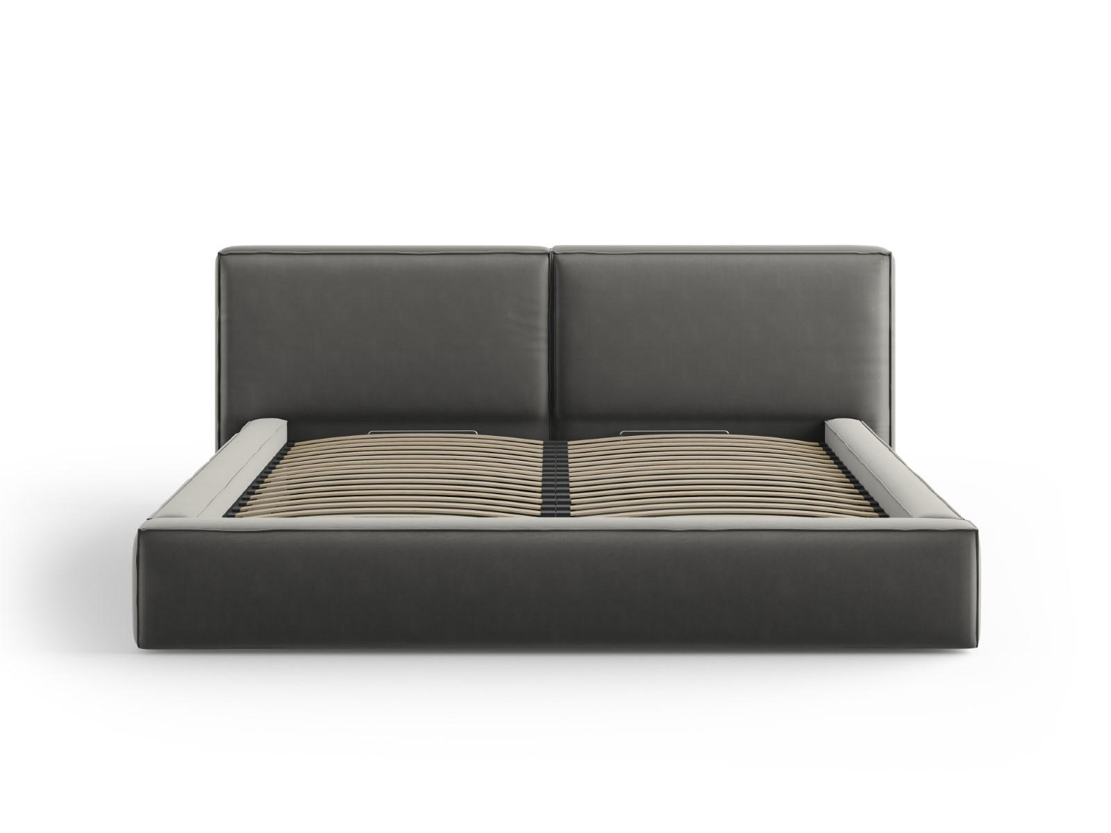 BETT mit Bettkasten und Kopfteil Jodie aus Samt hellgrau 200x200cm - Hellgrau, Textil (200/200cm) - Micadoni