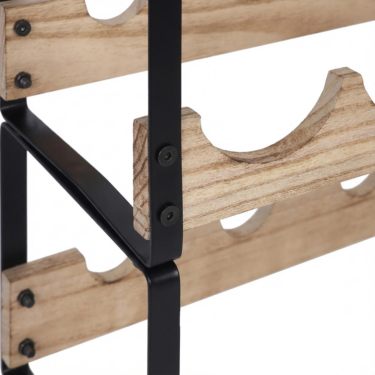 WEINREGAL - Multicolor, Holz/Metall (39.5/29/17.5cm) - Relaxdays