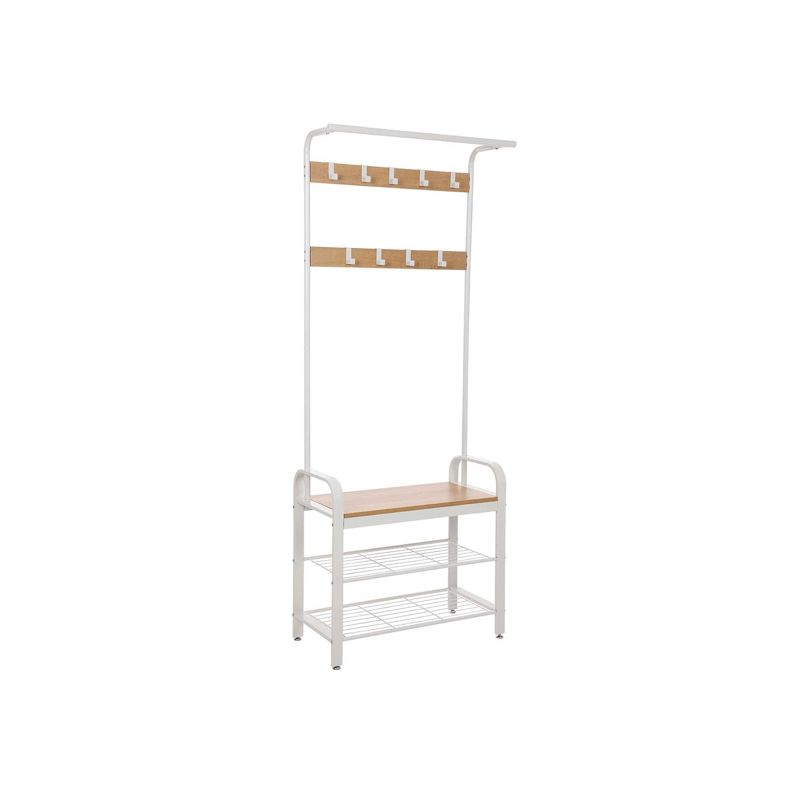 GARDEROBENSTÄNDER - Weiß, Holzwerkstoff (33.7/183/72cm) - Hansiro