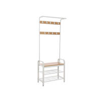 GARDEROBENSTÄNDER - Weiß, Holzwerkstoff (33.7/183/72cm) - Hansiro