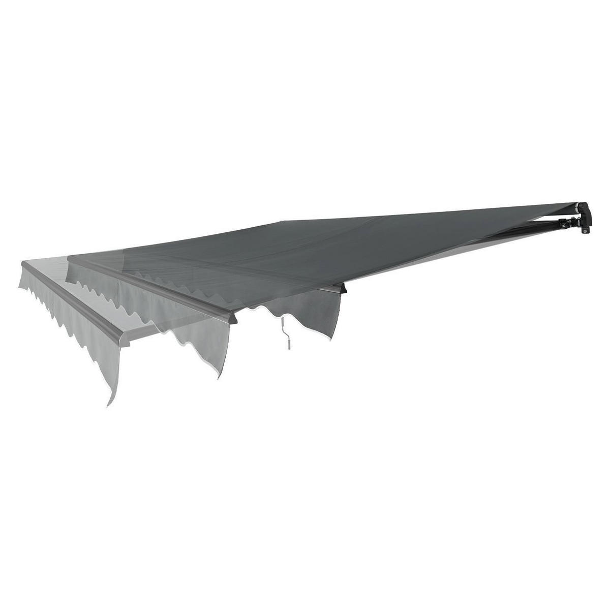 GELENKARMMARKISE grau 400x300 cm - Grau, Textil (400/250/300cm) - Juskys