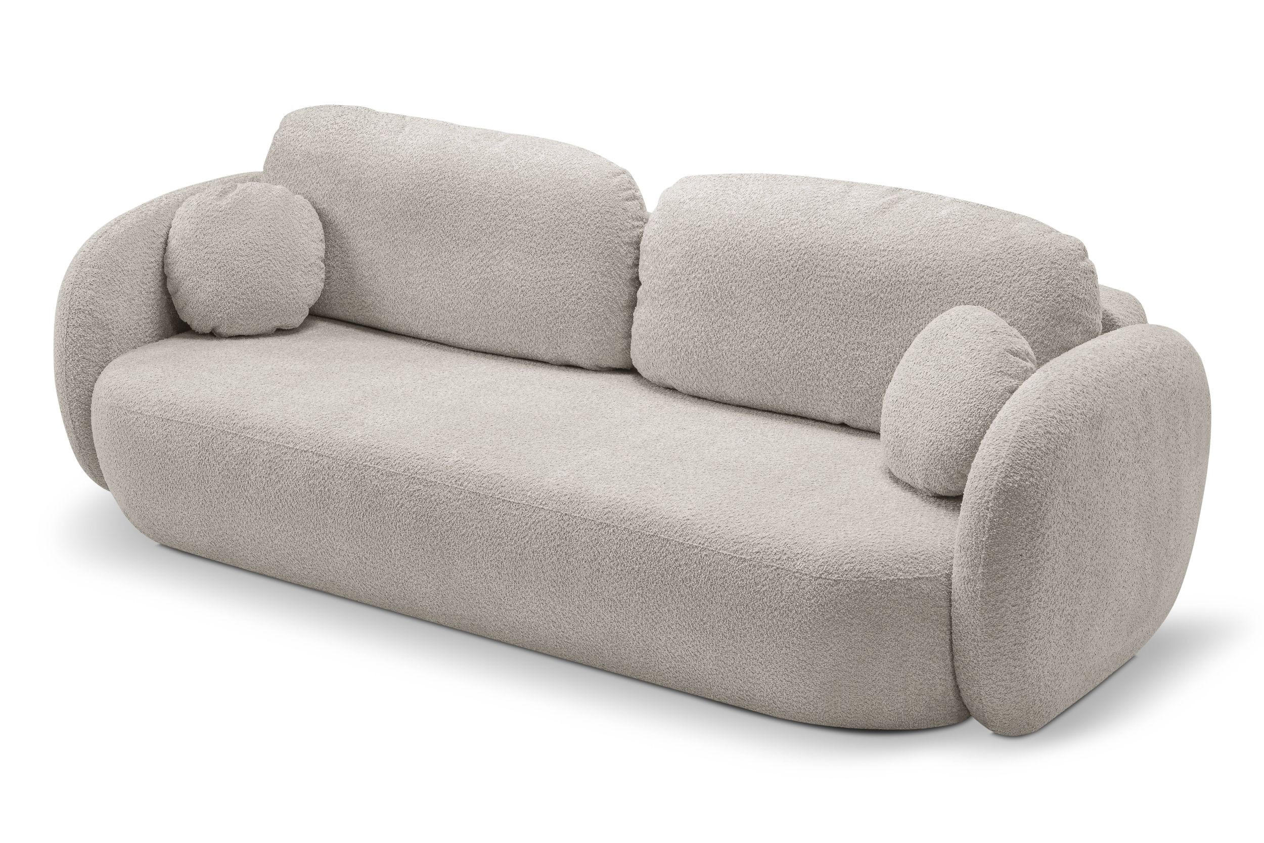 SOFA Olena - Beige (Abriamo 6) - Grau, Holzwerkstoff (238/86.5/101cm) - Möblo