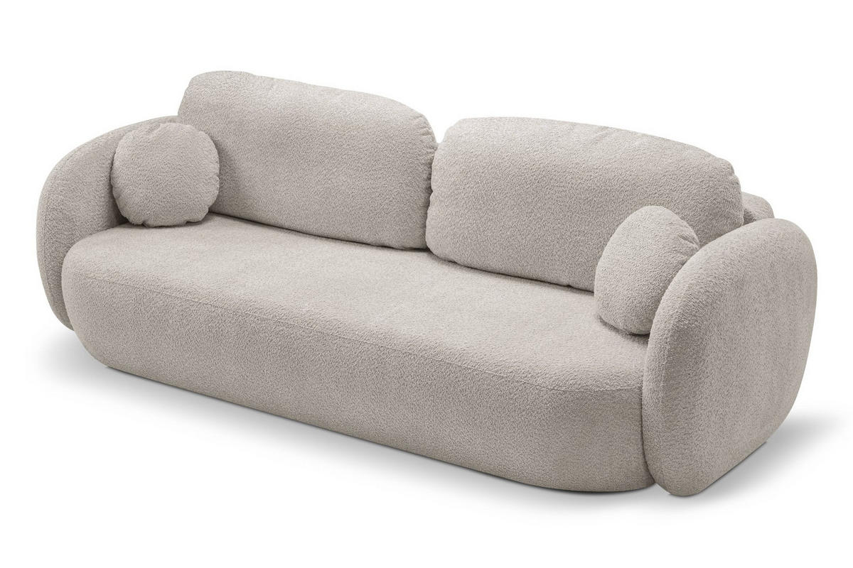 SOFA Olena - Beige (Abriamo 6) - Grau, Holzwerkstoff (238/86.5/101cm) - Möblo