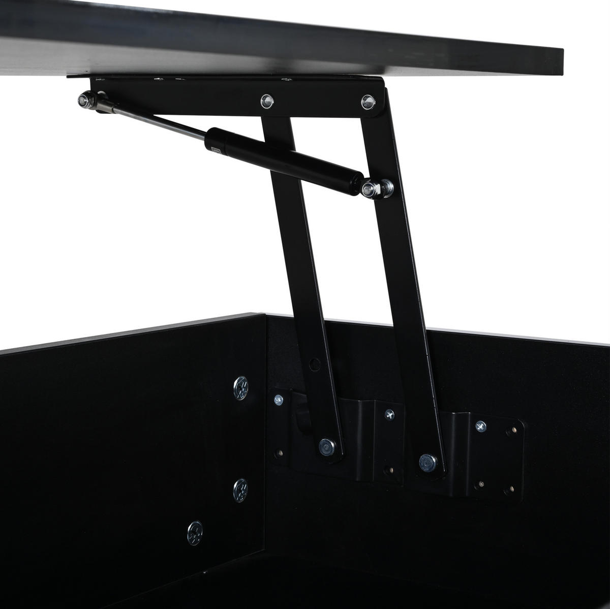 COUCHTISCH aus Spanplatte 100x45x43 cm in Schwarz mit LED & Höhenverstellung - Schwarz, Holzwerkstoff (100/45/43cm) - Modfu