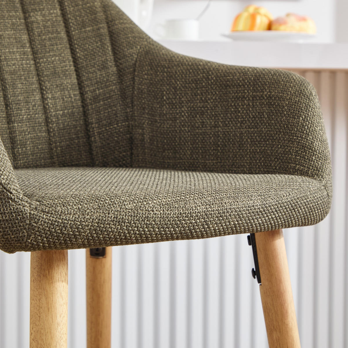 BARHOCKER,2ER-SET,BARSTÜHLE,KÜCHENSTÜHLE,LEINEN,GRÜN - Grün, Textil (55/104/51cm) - LVHOM