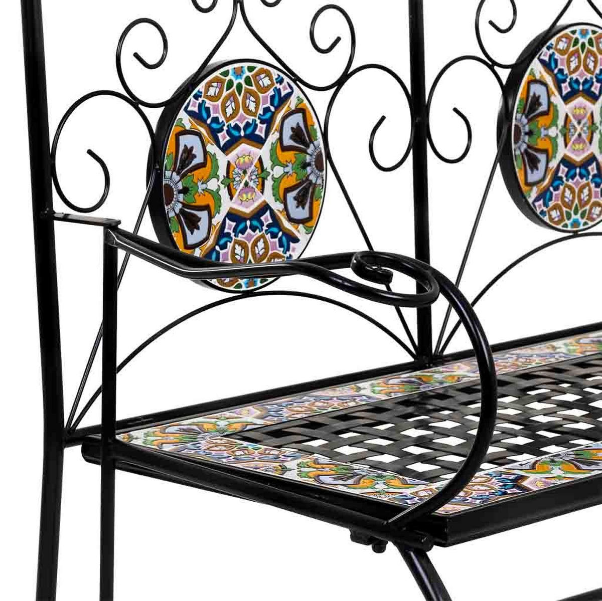 BANK, schwarz, 110x50x88cm - Schwarz, Metall (110/88/50cm) - Wanderlust