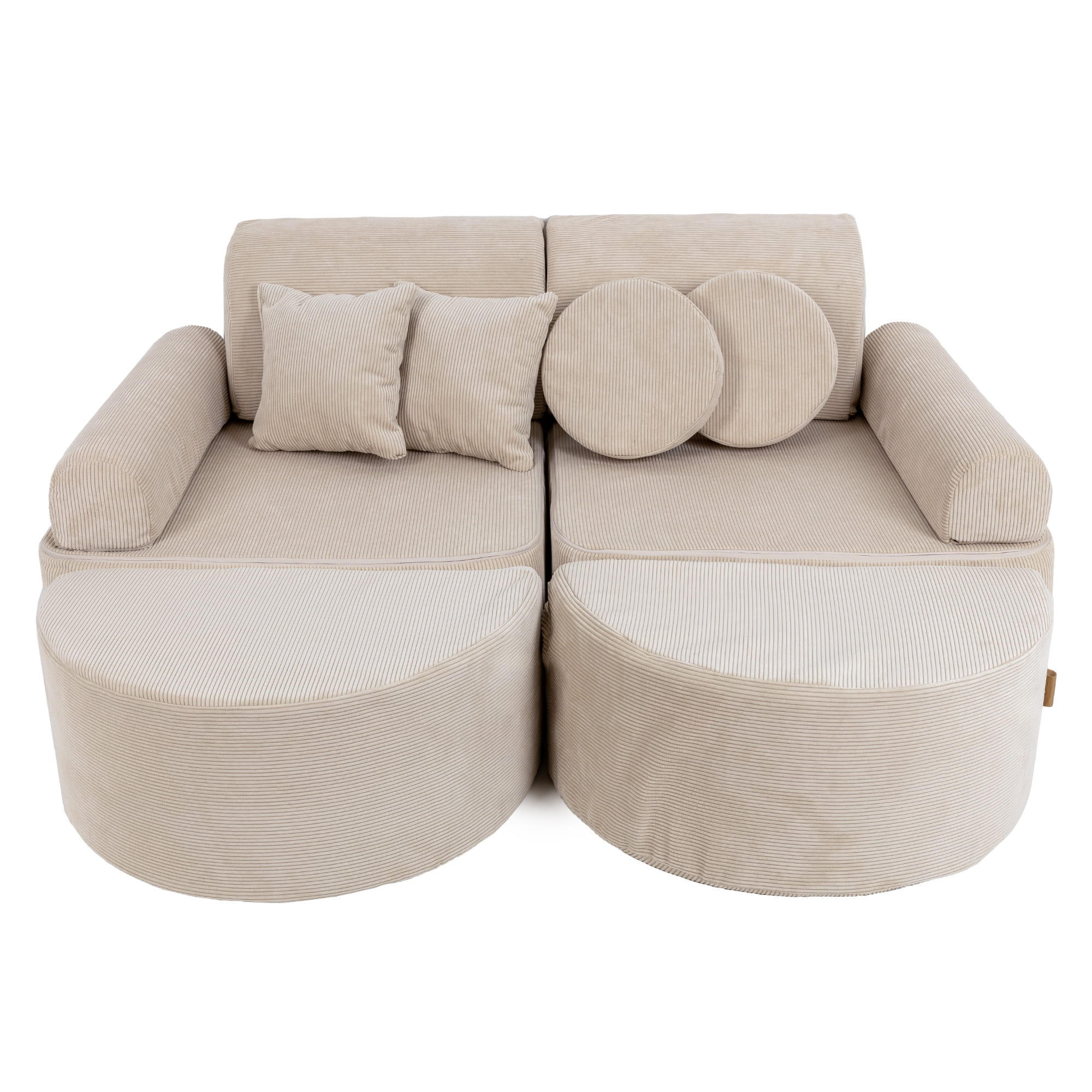 KINDERSOFA, Slimcord, Pocket Max, Ecru - Ecru, Textil (120/25/60cm) - MeowBaby