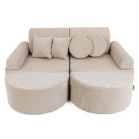 KINDERSOFA, Slimcord, Pocket Max, Ecru - Ecru, Textil (120/25/60cm) - MeowBaby