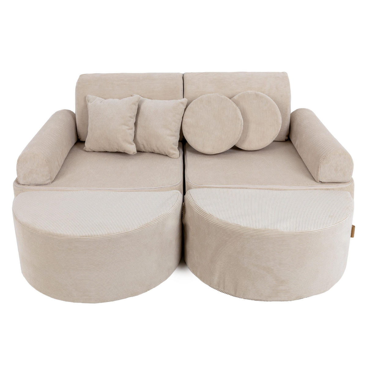 KINDERSOFA, Slimcord, Pocket Max, Ecru - Ecru, Textil (120/25/60cm) - MeowBaby