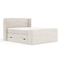 BOXSPRINGBETT Freeland Creme 180/200 cm mit Matratze und Topper - Creme/Schwarz, Holz/Holzwerkstoff (180/200cm) - Maison de Reve