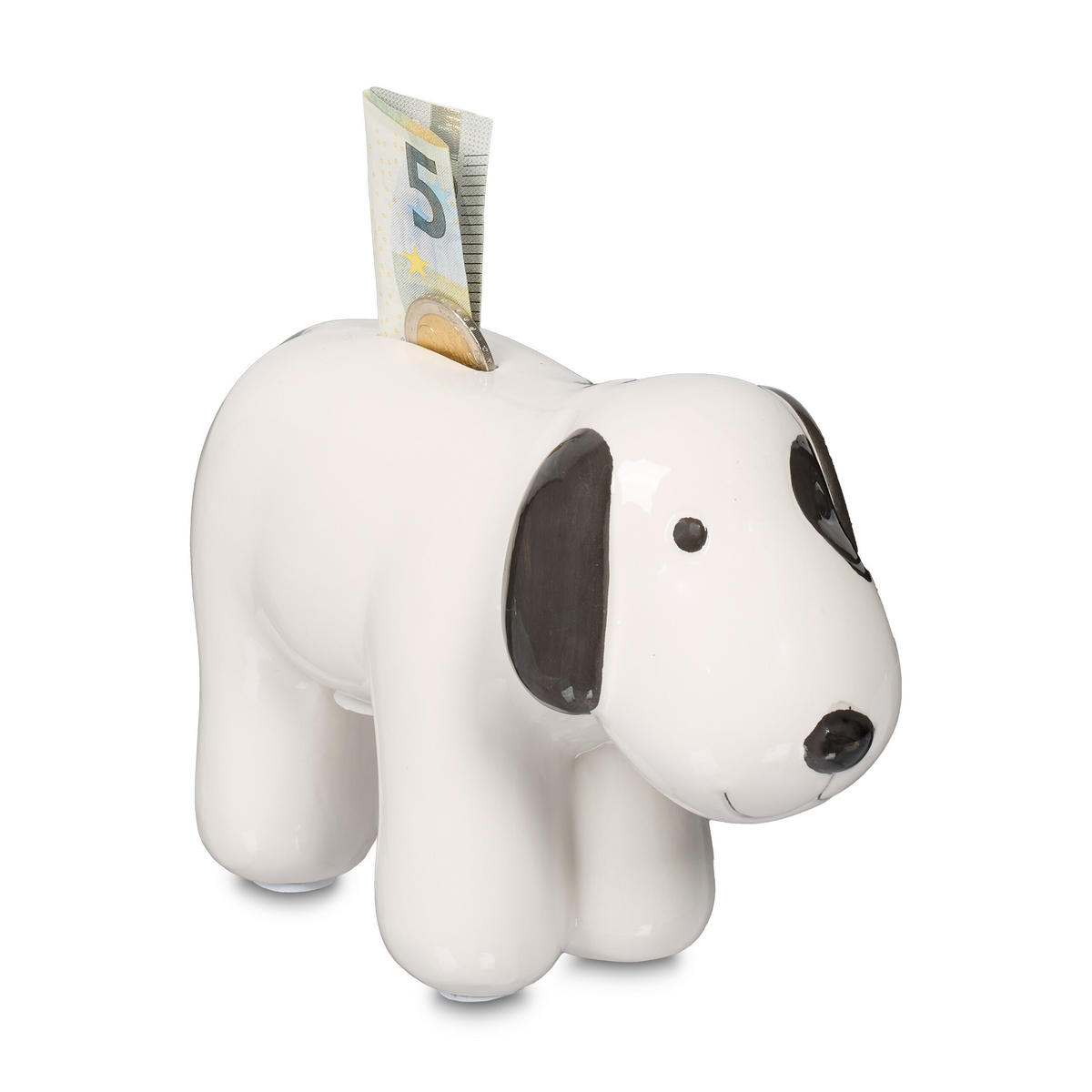 SPARDOSE - Weiß, Stein (21/12/9cm) - Relaxdays