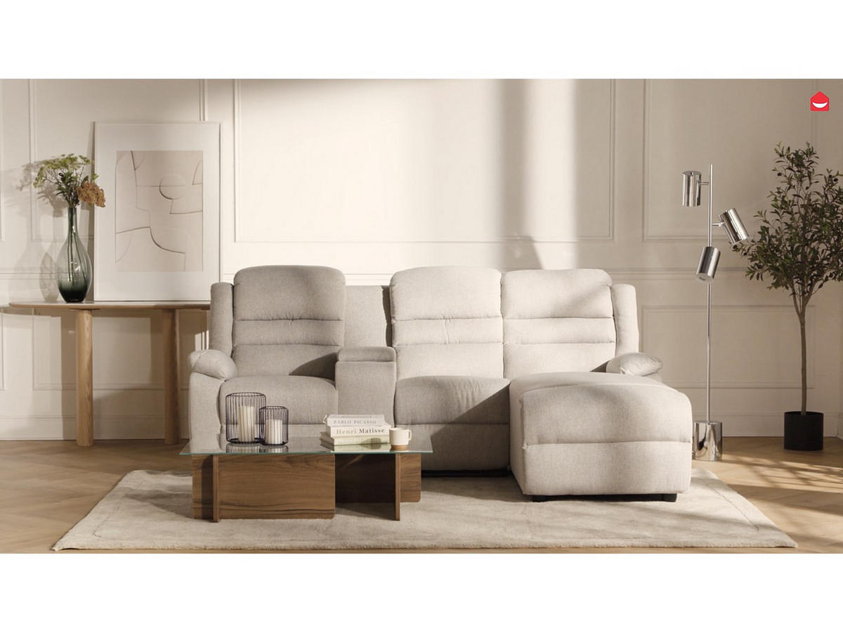 ECKSOFA Relaxsofa - Ecke Rechts - Stoff - Anthrazit - MACEDONIA - Anthrazit, Textil (231/172cm) - Vente-Unique