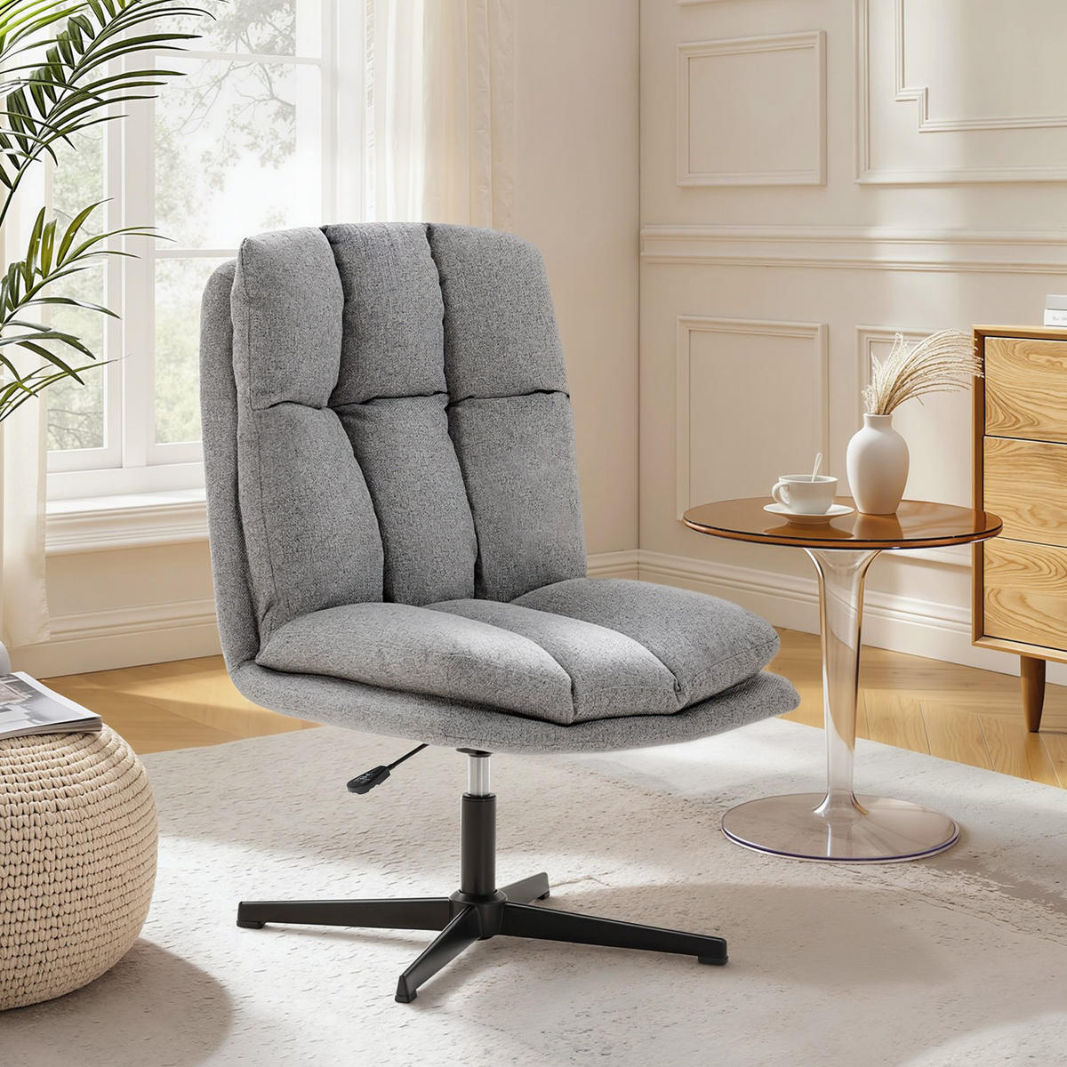 DREHSTUHL Grau 1 Stück - Grau, Textil (63/102/75cm) - GiPP