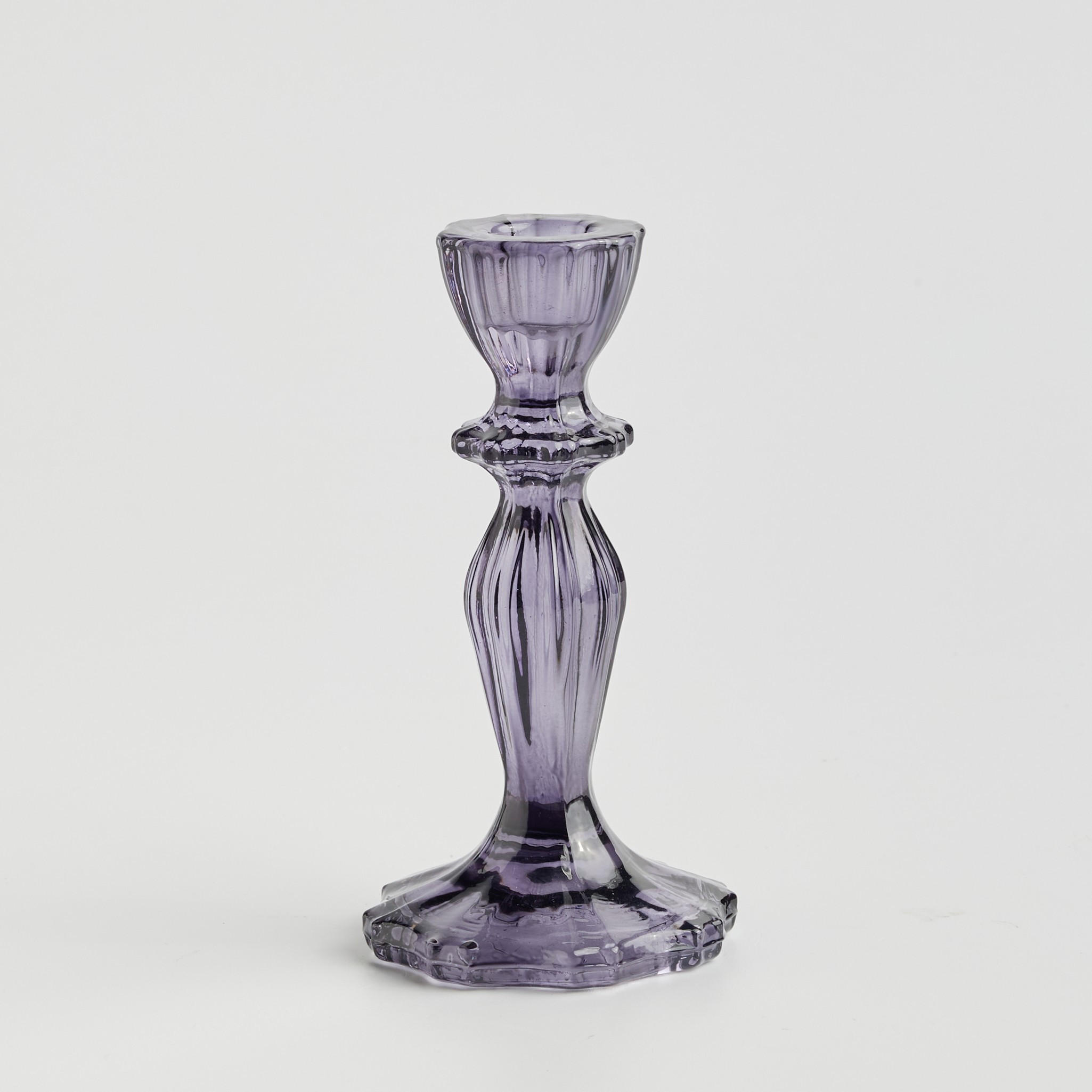 KERZENSTÄNDER Mirell - Violett, Glas (8/15/8cm) - home&you