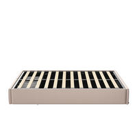 POLSTERBETT 140x200 cm mit Stauraum, Lattenrost, Leinen, Beige - Beige, Metall (140/200cm)
