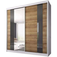 SCHIEBETÜRENSCHRANK - Schrank BEN 39 Weiß - Weiß, Holzwerkstoff (183/218/61cm) - Möblo