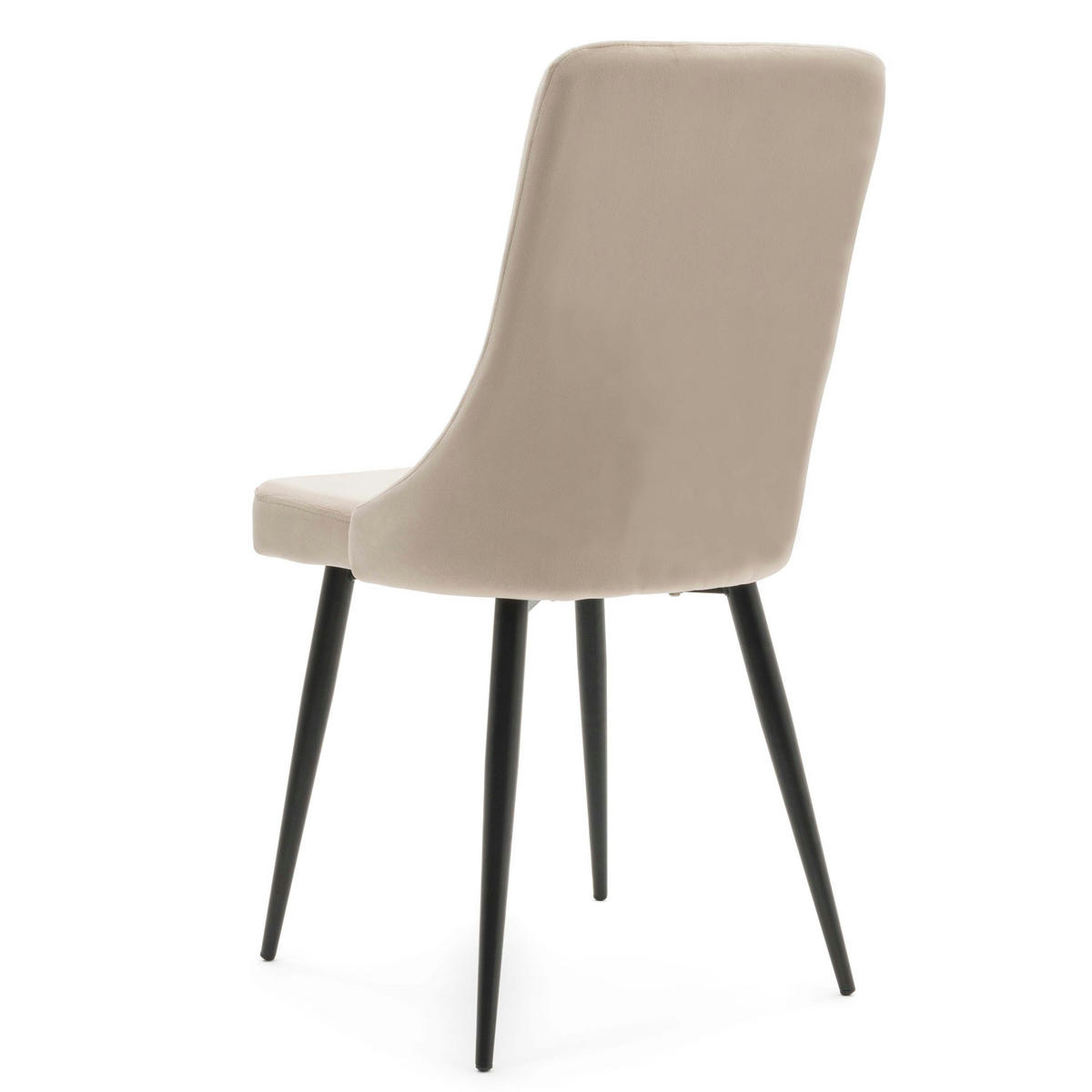 STUHL CAREN gepolstert mit Steppung - beige- Samt Velours - Ecru/Beige, Metall (50/94/65cm) - NEW HOME