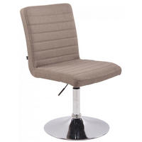 STUHL Stoff taupe - Taupe/Chromfarben, Textil/Metall (44/81/60cm) - CLP
