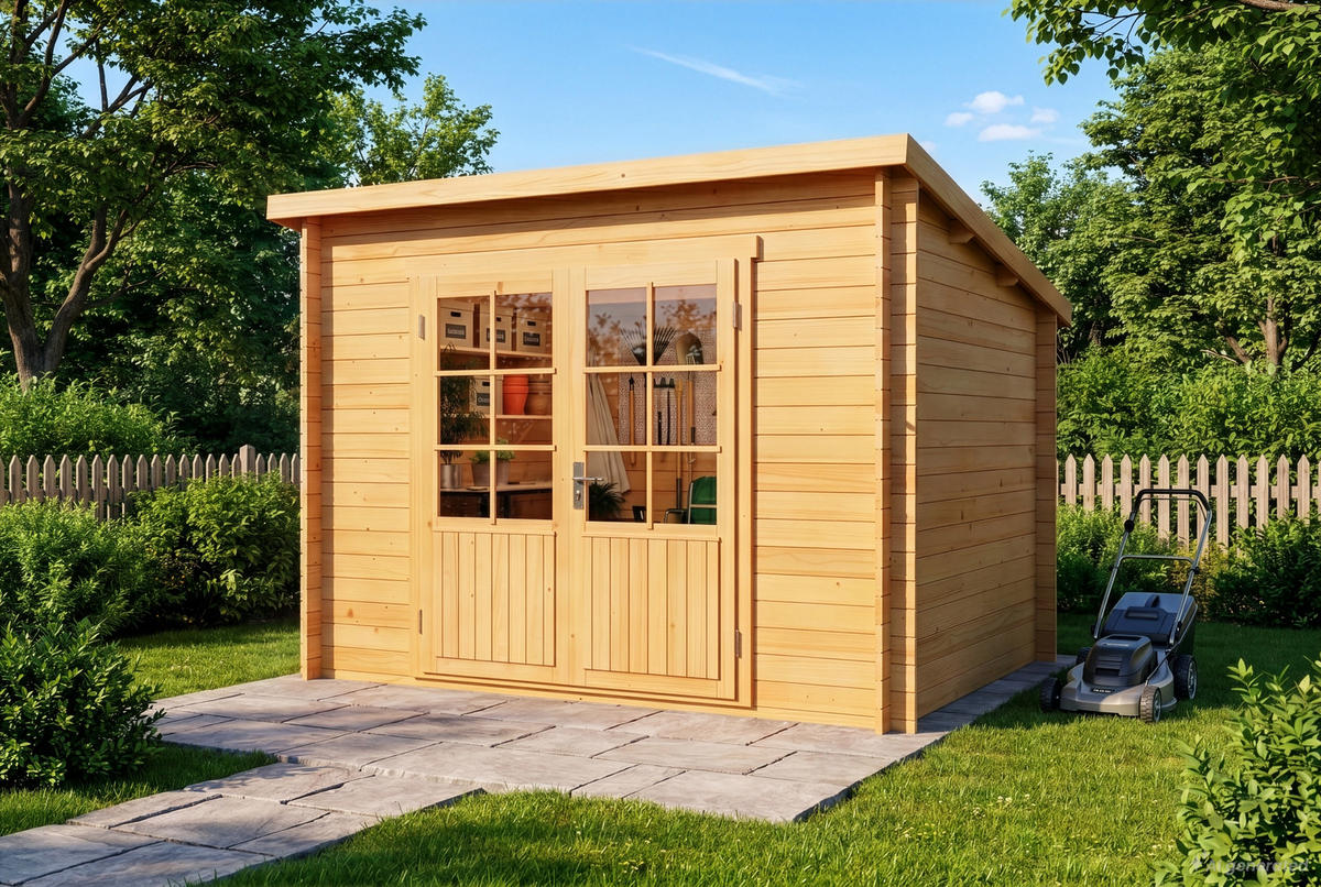 GARTENHAUS Holz Maria - Pinienfarben, Holz (300/228/272cm) - Alpholz