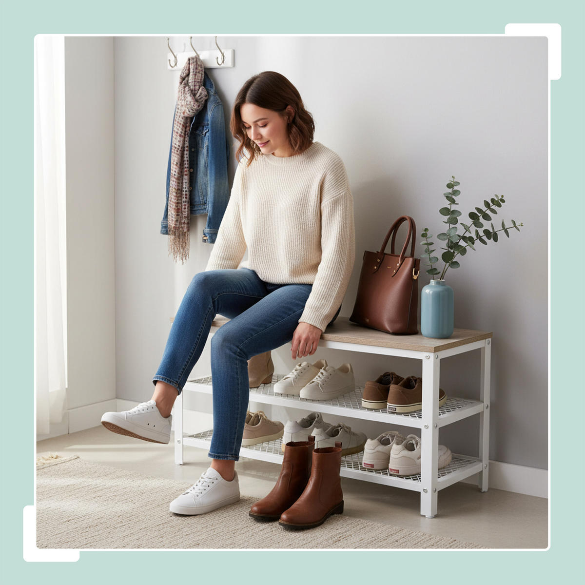 SCHUHBANK - Multicolor, Holzwerkstoff/Kunststoff (73/45/30cm) - Relaxdays