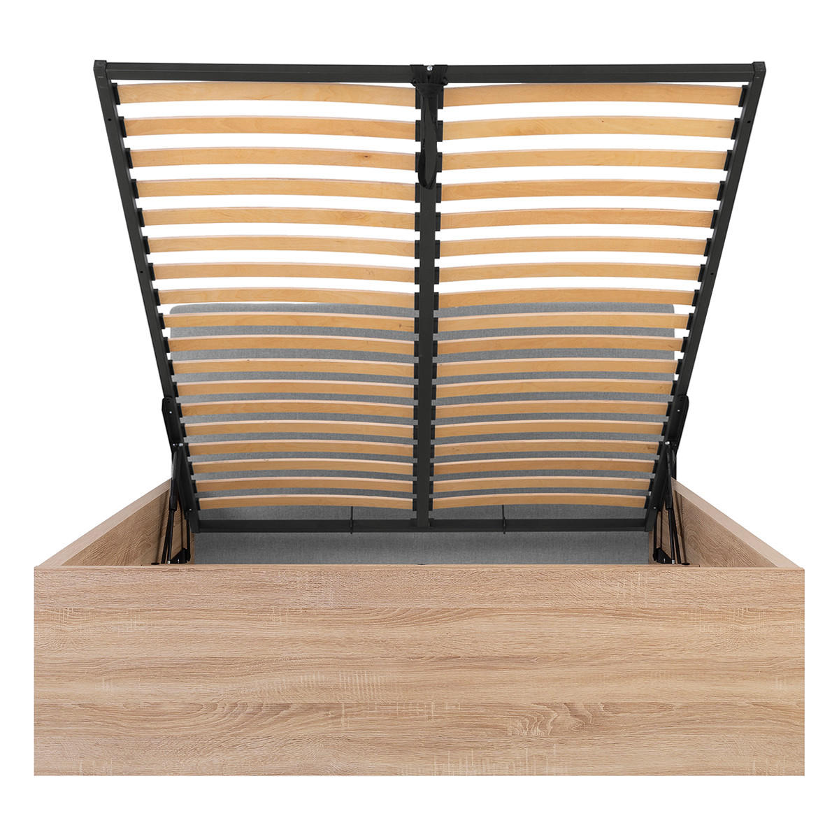 BOXSPRING POSTEL 140/200 Edwin Světlé dřevo a šedá - šedá, kompozitní dřevo (140/200cm) - Petits-meubles