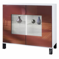 KOMMODE Grömitz Bordeaux Hochglanz - Bordeaux, Holzwerkstoff (92.5/84.5/35cm) - Vladon