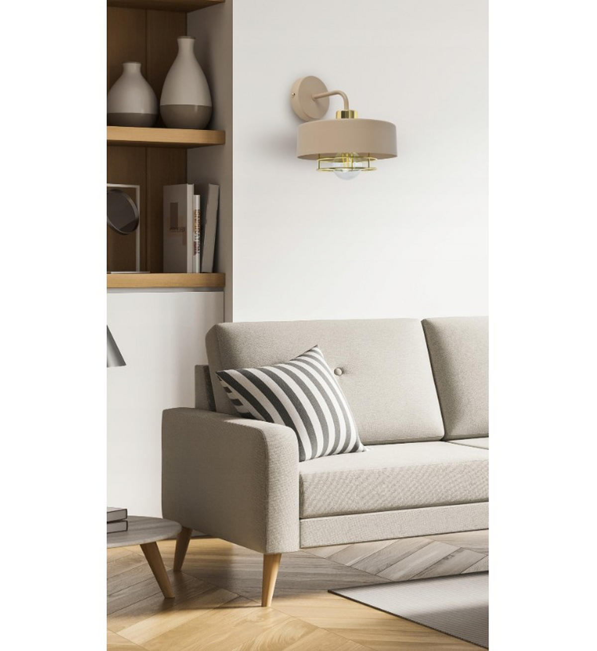 WANDLEUCHTE ECRU - Beige, Metall (22/23/20cm) - kiki design