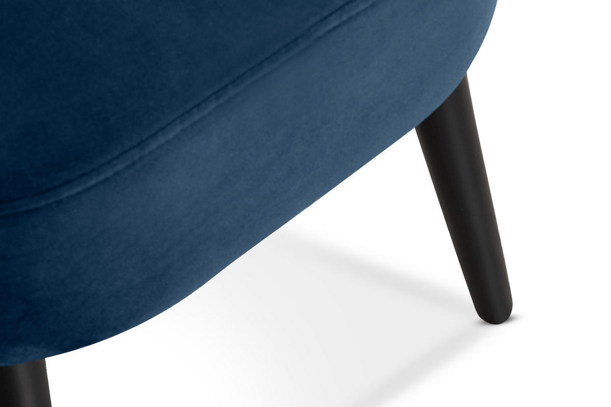 COCKTAILSESSEL DUCO auf hohen Beinen, Marineblau/Schwarz - Schwarz/Dunkelblau, Holz/Textil (63/89/65cm) - KONSIMO®