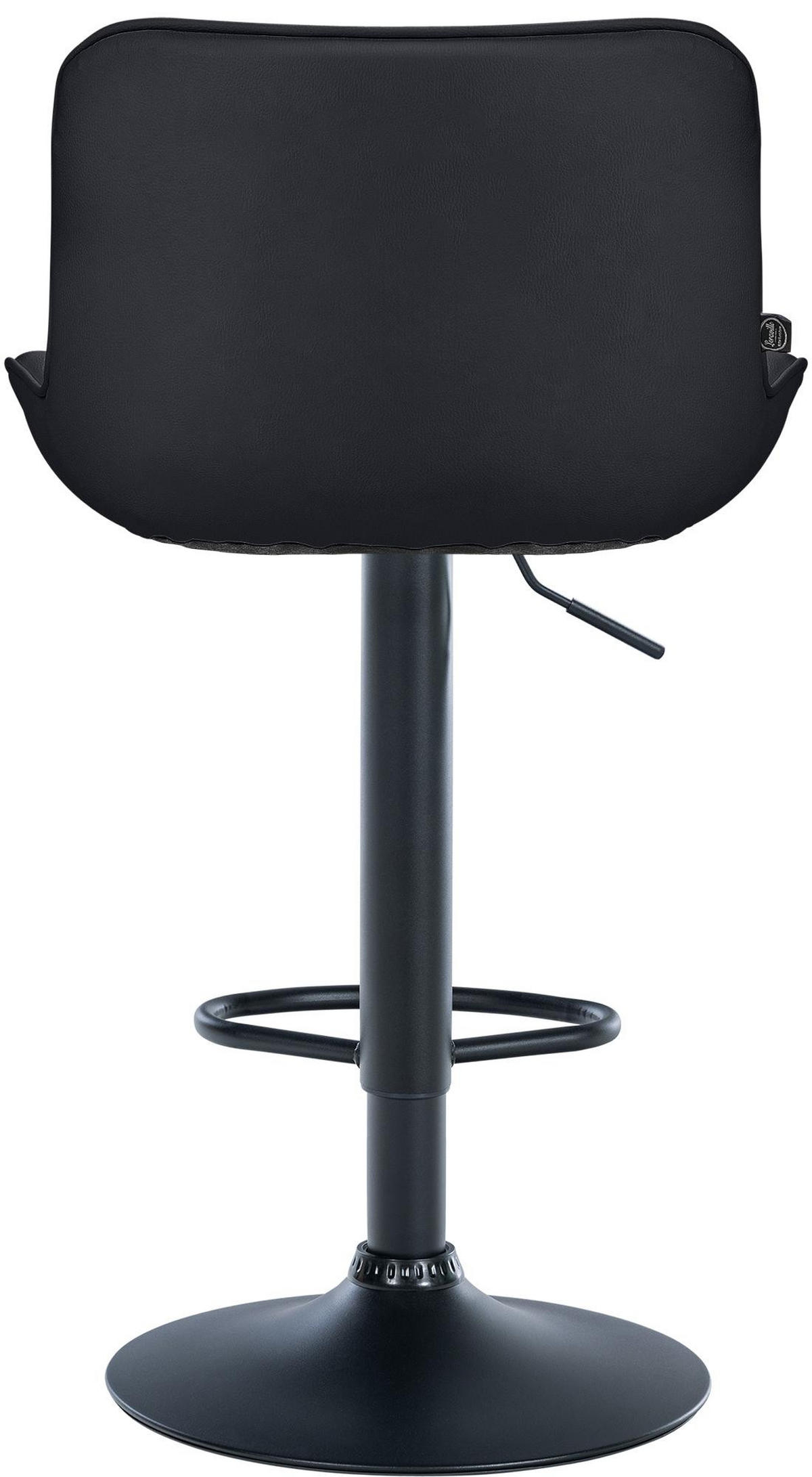 BARHOCKER TAMPA Schwarz Kunstleder Schwarz - Schwarz, Leder/Metall (49/85/51cm) - DELUKE