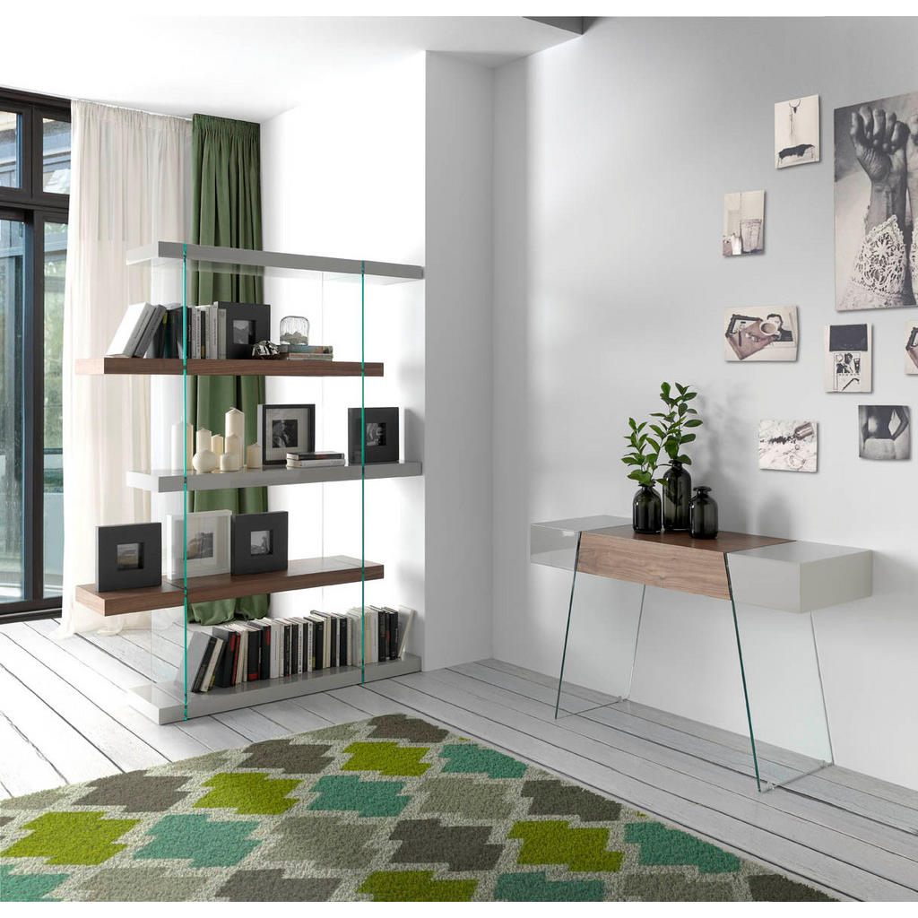 Thumbnail - Angel Cerda Konsole, Nussbaum, Grau, Holz, Holz, 120x73x40 cm, FSC 100%, Wohnzimmer, Wohnzimmertische, Konsolentische