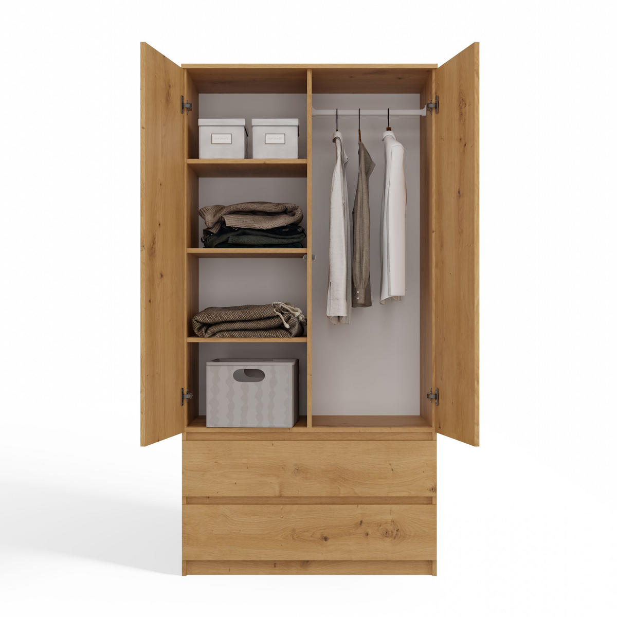 KLEIDERSCHRANK SS-90 EICHE ARTISAN - Eiche Artisan, Holzwerkstoff (90/180/50cm) - CDF