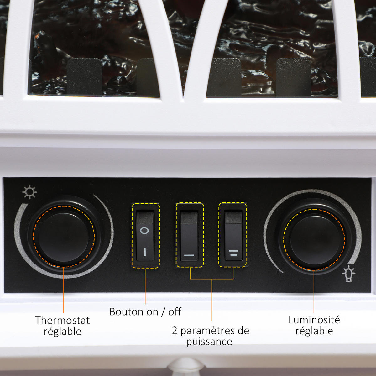 ELEKTROKAMIN DE-17053 1000/2000 W LED-Flamme Weiß - Weiß, Kunststoff (45/54/28.5cm) - ComfortXL