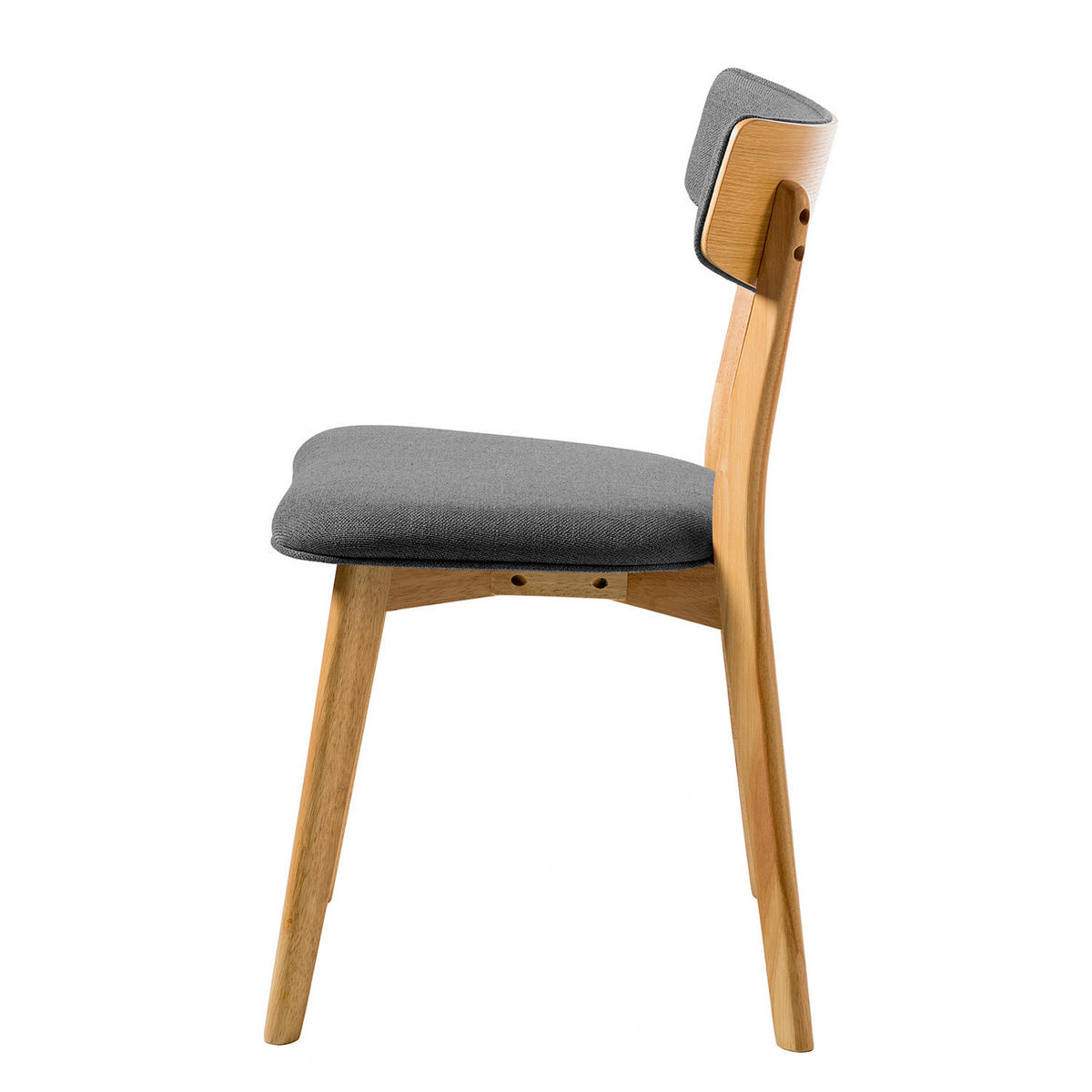 ESSZIMMERSTUHL - Webstoff / Gummibaum massiv - Dunkelgrau, Holz/Holzwerkstoff (50/79/50cm) - home24