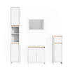 BADMÖBEL-SET Emma Weiß/Sonoma 4 Teile - Weiß/Sonoma Eiche, Holzwerkstoff (58/60/33cm) - Vicco
