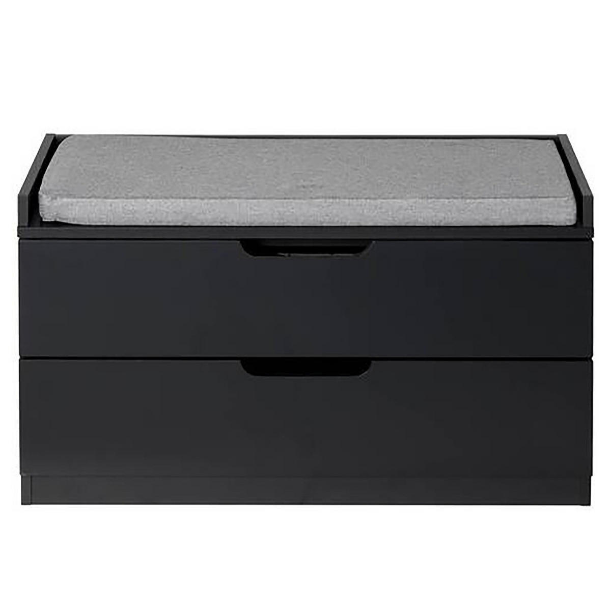 GARDEROBENBANK - Schwarz, Holzwerkstoff/Textil (80/45/36cm) - home24