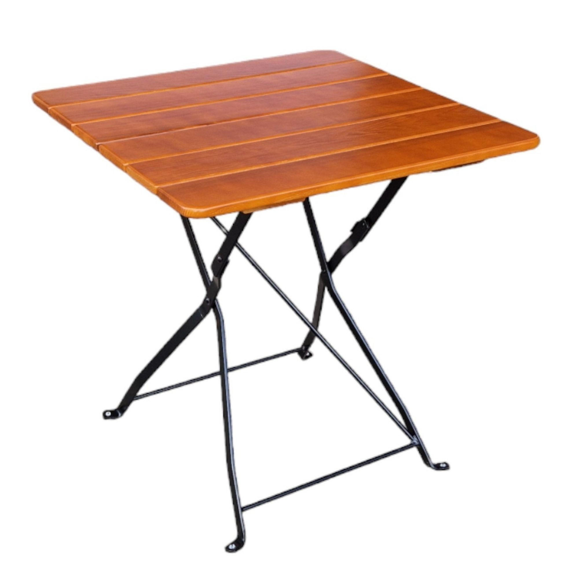 BIERGARTENTISCH BERGTAL 74x70x70cm Klappbar Eschenholz Schwarz/Brau 2 Personen - Braun, Holz (70/70/74cm) - CHEFGASTRO