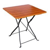BIERGARTENTISCH BERGTAL 74x70x70cm Klappbar Eschenholz Schwarz/Brau 2 Personen - Braun, Holz (70/70/74cm) - CHEFGASTRO