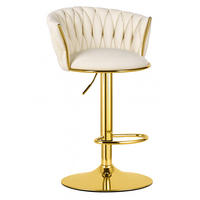 BARHOCKER MIG beiger Sitz, Goldbasis - Beige, Textil (51/105/50cm) - Valora