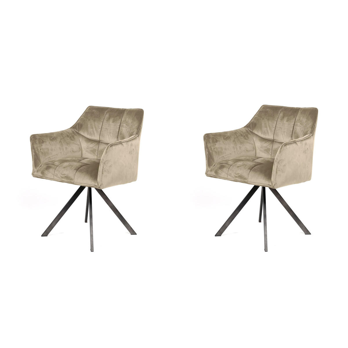 ESSZIMMERSTUHL Raster Beige 60/63/81 cm - Beige, Metall (63/81/60cm) - Hoyz Collection