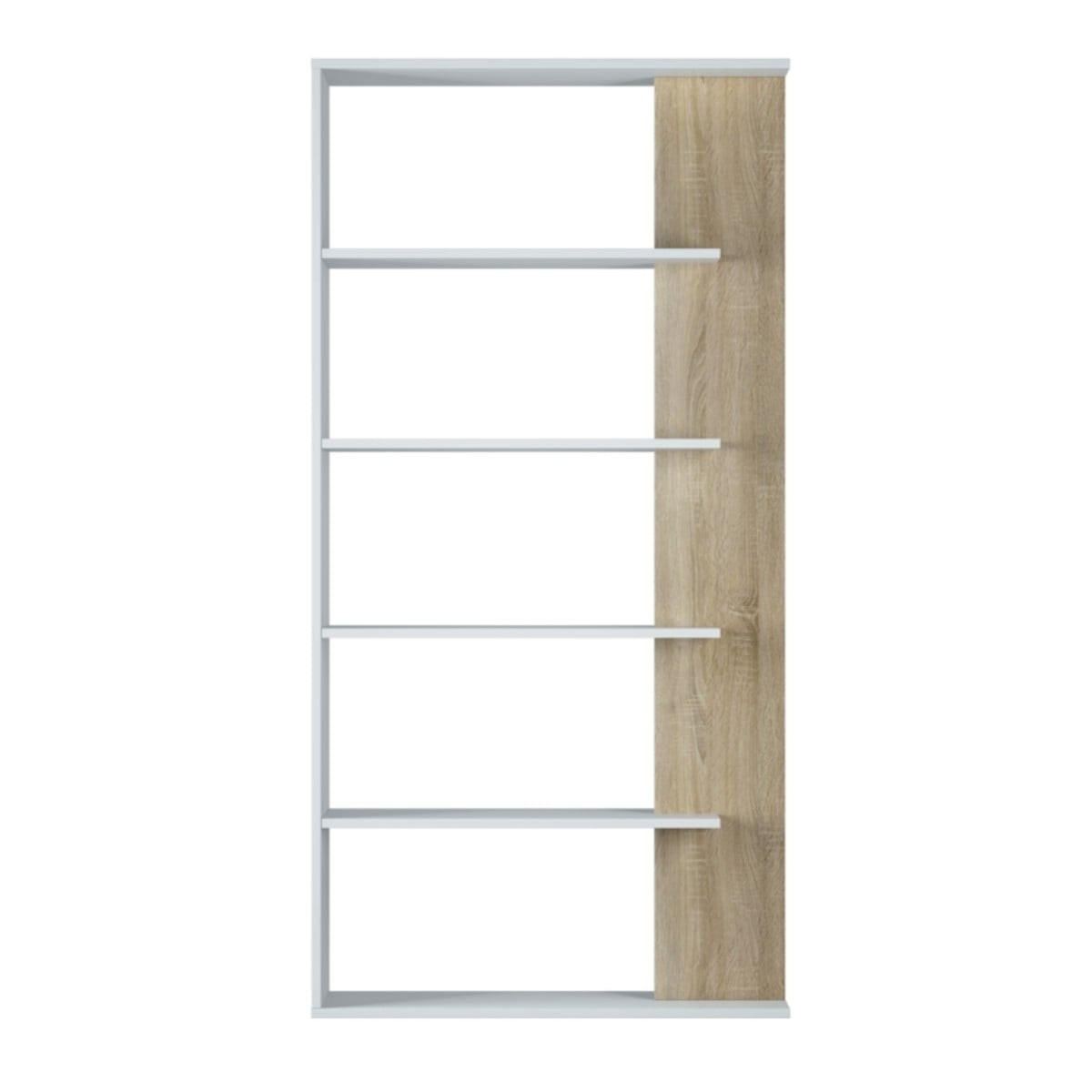 BÜCHERREGAL Raumteiler 4 Böden Alida - H180 cm - Weiß, Holzwerkstoff (25/180/90cm) - Calicosy