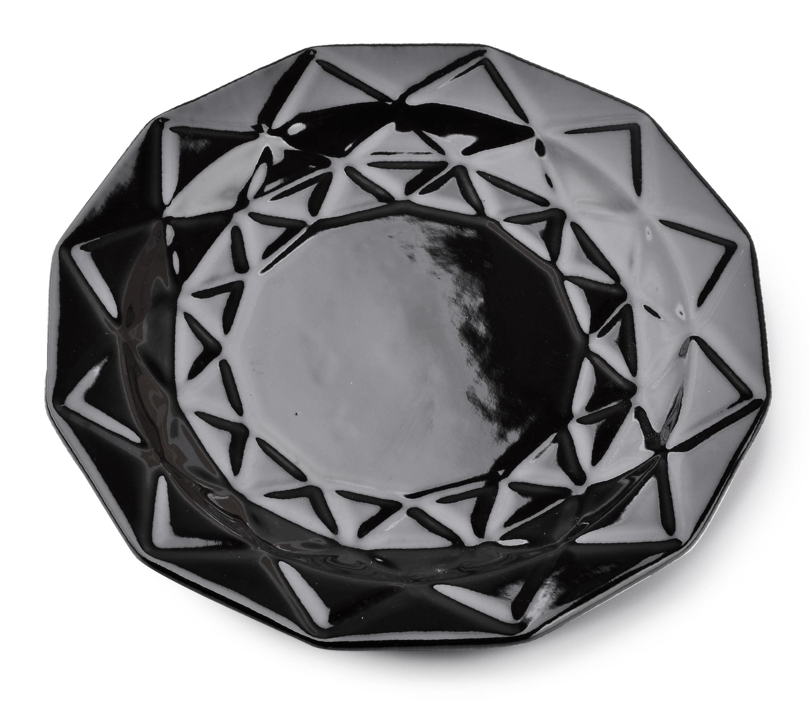 DINNERTELLER Adel Schwarz 24/24/2 cm Keramik - Schwarz, Keramik (24cm) - Mondex