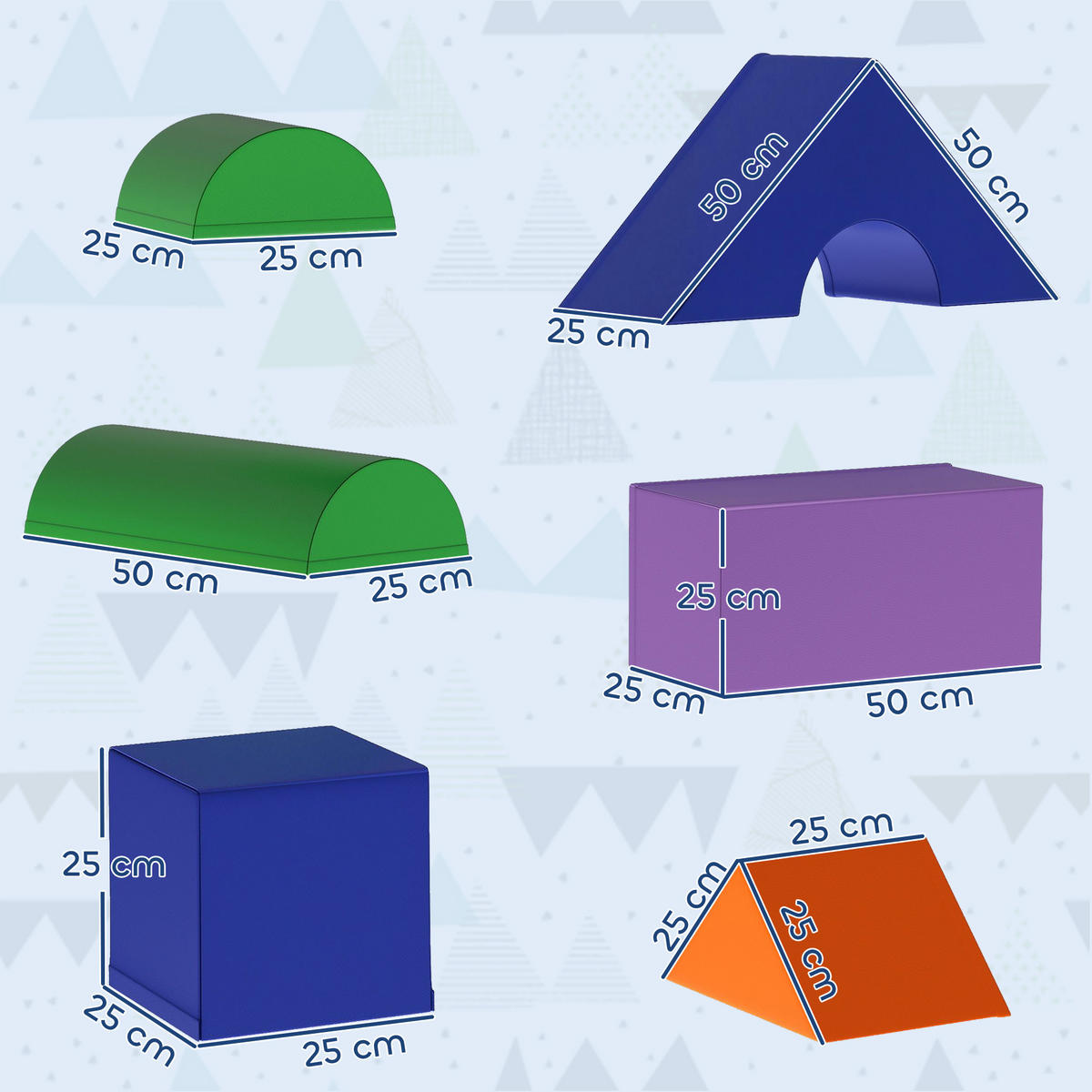 BAUSTEINSET - Multicolor, Kunststoff (25/25cm) - HOMCOM